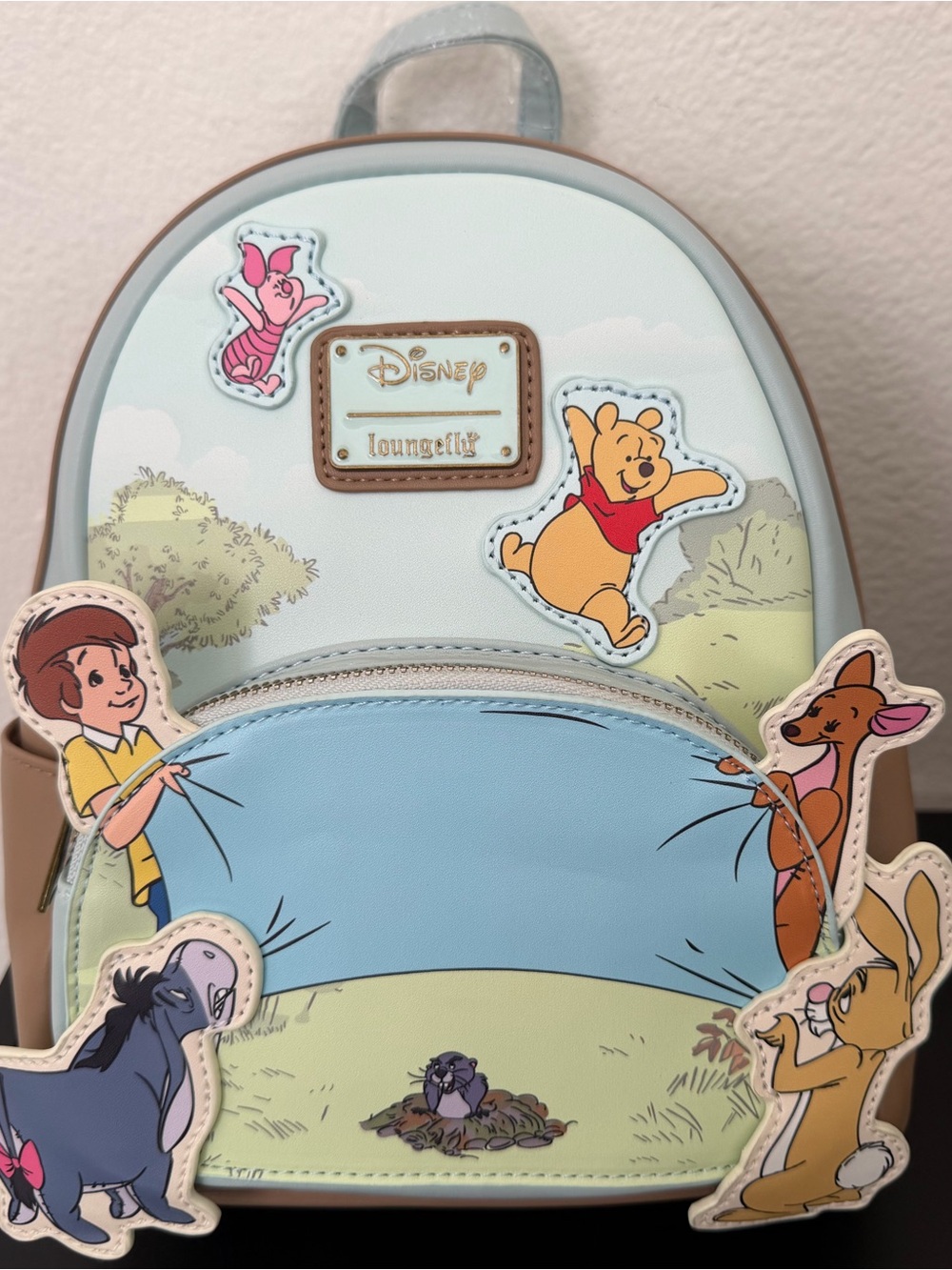 Loungefly Kids Pastel Blue Winnie the Pooh Patch Backpack